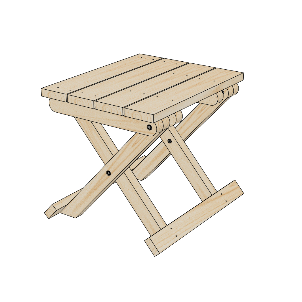 3D-illustrasjon av Classic Foldable Table klappbord i tre