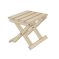 3D-illustrasjon av Classic Foldable Table klappbord i tre