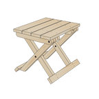3D-illustrasjon av Classic Foldable Table klappbord i tre