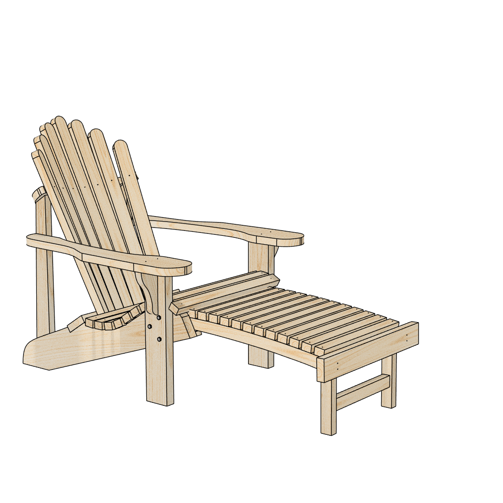 Adirondack Classic Lounge med uttrekkbar fotstøtte