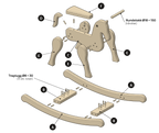 Sprengskisse av Rocking Horse Heritage med delene merket
